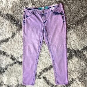 Purple/Denim Plus Size Straight Leg Jean